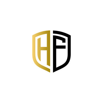 hf shield logo design vector icon	
