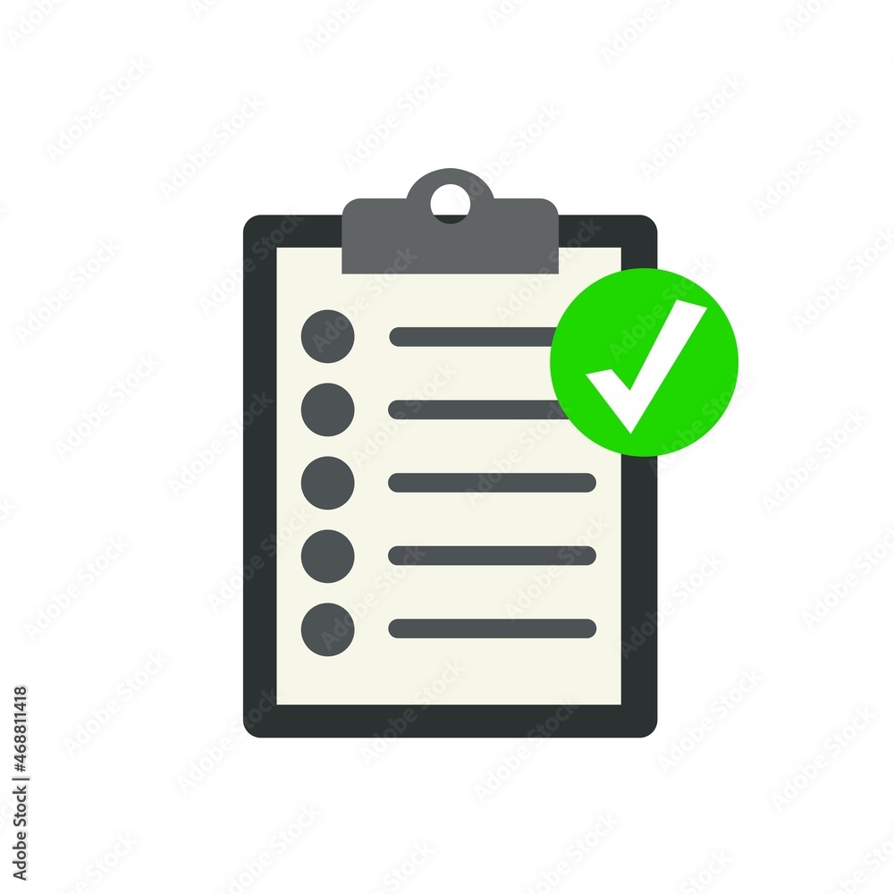 Poster check list in the notebook isolated on white.