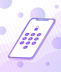 Smartphone lock screen vector