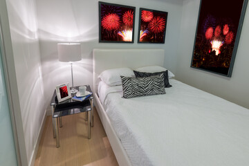 Beautiful and modern home and hotel bedroom interior design.