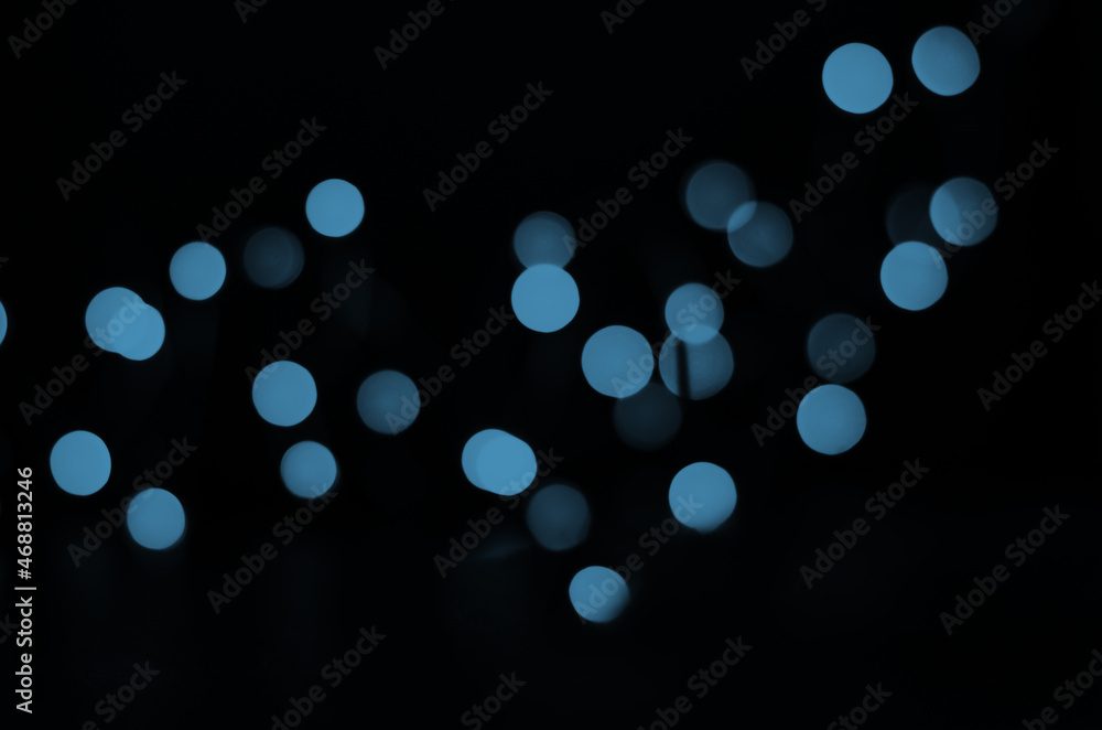 Wall mural blurred abstract background with blue bokeh
