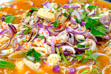 Spicy Squid Salad in Thailand