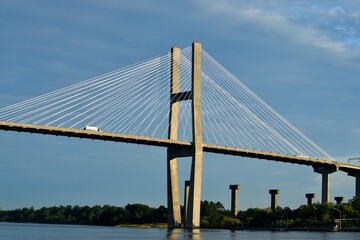 Fototapeta na wymiar Talmadge Memorial Bridge at Savannah, Georgia.