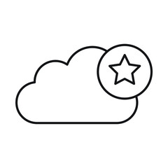 Cloud Star Isolated Vector icon which can easily modify or edit

