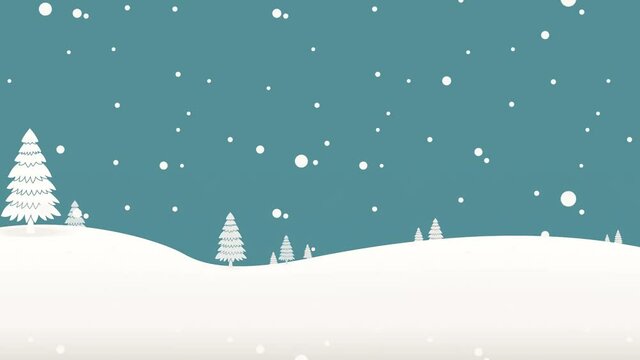winter landscape with christmas tree