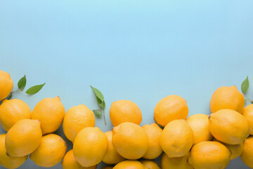 Many lemons, top view