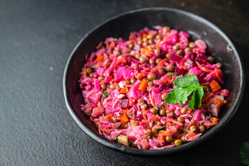 beetroot salad beet vegetable vinaigrette meal snack copy space food background rustic