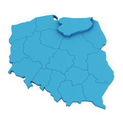 Mapa Polski warmińsko mazurskie - obrazy, fototapety, plakaty