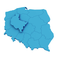 Mapa Polski wielkopolskie