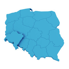 Mapa Polski dolnośląskie - obrazy, fototapety, plakaty