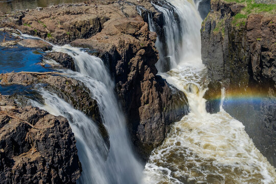Multiple Falls At The Great Falls In Paterson NJ