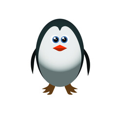 cute little cartoon penguin, vector illustration