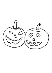 One continuous line drawing, pumpkin