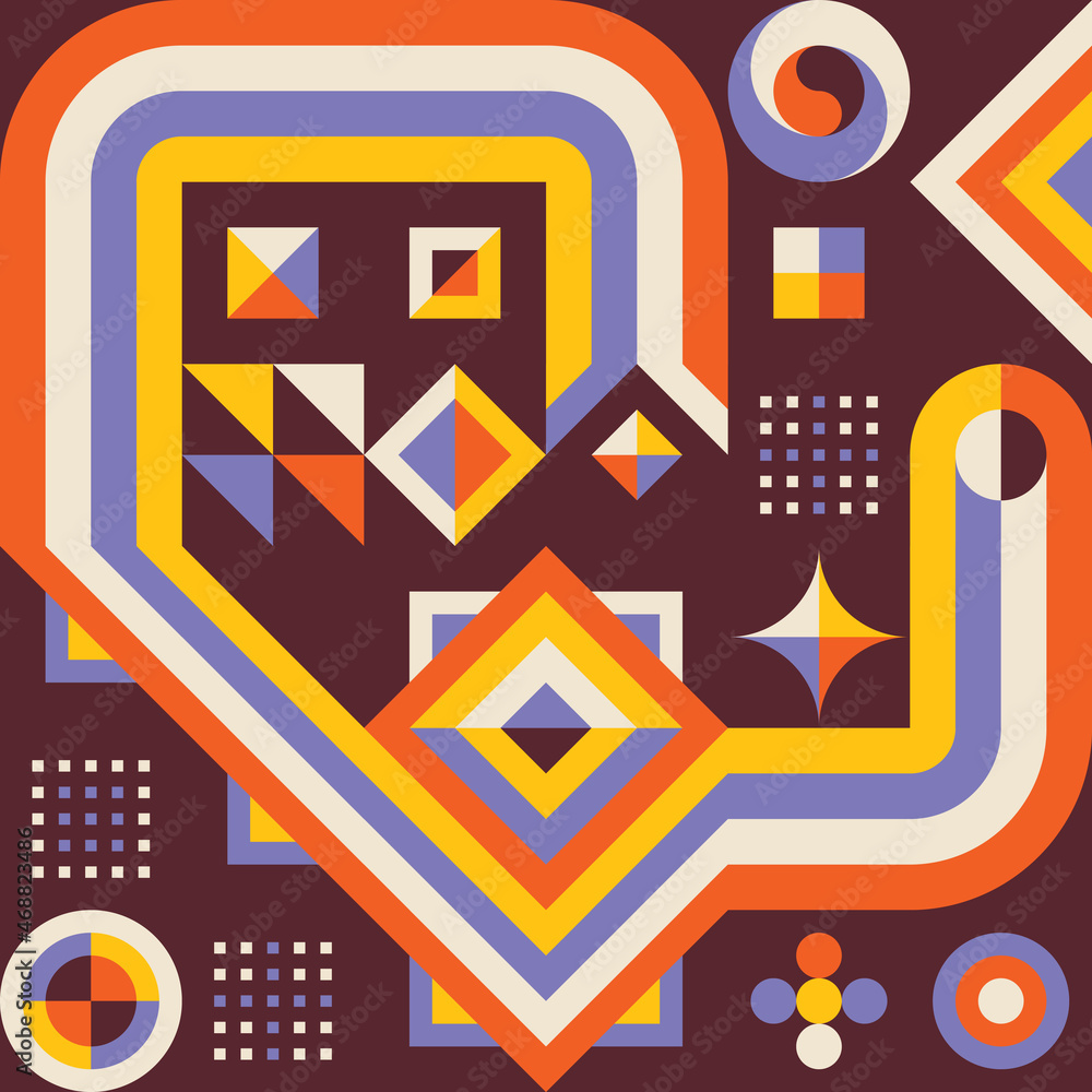 Poster abstract geometric concept poster design. graphic pattern in bright colors. business progress strate