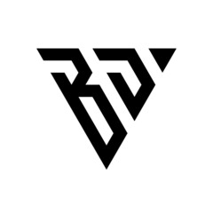 Letter BD triangle sharp monogram logo design
