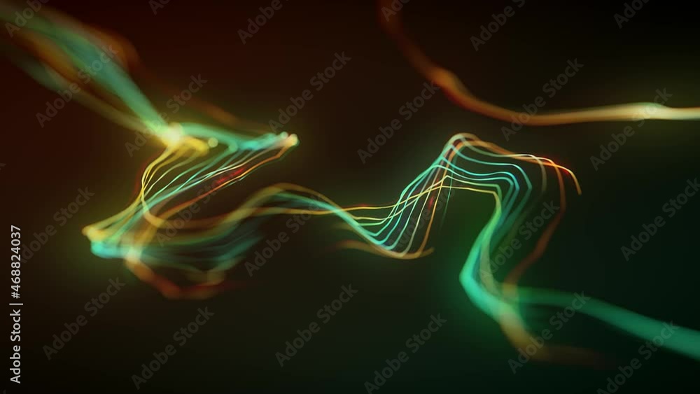 Poster abstract energy fluid particles fx graphic intro background/ 4k animation of an abstract wallpaper o
