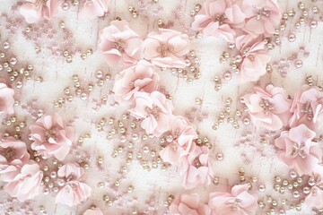 textile flower base complemented by pink color