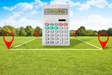 Costs of building plot - real estate concept with a vacant land available for building construction...