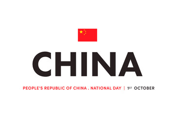 National Day of China, People's Republic of China, 1 of October. Flag elements, background, poster, wallpaper, banner