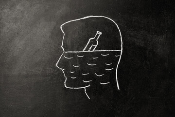 Alcoholism concept. The habit of drinking alcohol. Drunkenness.