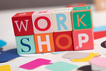 word workshop coaching -  wood cubes