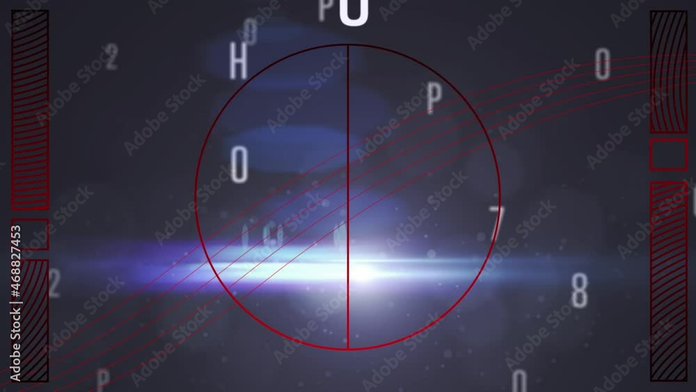 Poster animation of changing white numbers and letters moving on black background