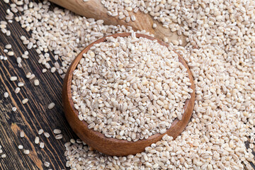 pearl barley for cooking porridge, made from barley