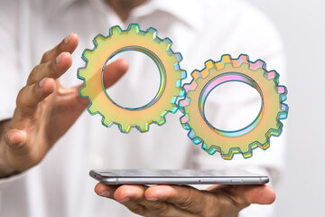 Gear With Success Concept digital