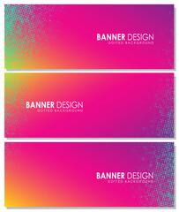 Dotted fluid futuristic gradient. Turquoise dots on brochure. Abstract colorful geometric Background. Vector banner set.