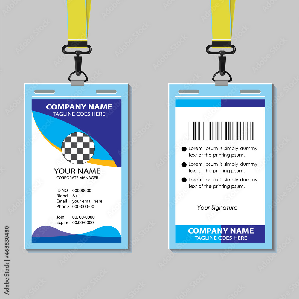 Wall mural corporate office identity card design template