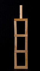 Tower of wooden cubes