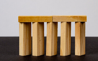 Tower of wooden cubes