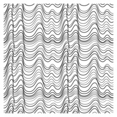 Seamless pattern with black linear waves. Repeating texture.