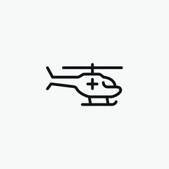 Emergency Helicopter Ambulance vector sign icon
