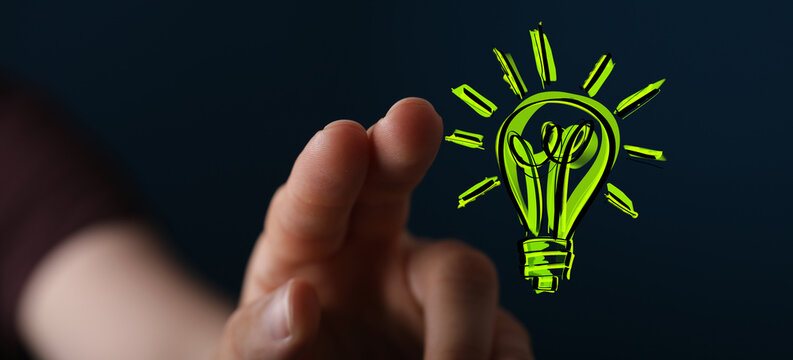 creative bulb sign, corporate social responsibility 3d - Powered by Adobe