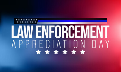 Law enforcement appreciation day (LEAD) is observed every year on January 9, to thank and show support to our local law enforcement officers who protect and serve. vector illustration - obrazy, fototapety, plakaty