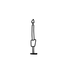 doodle candle vector illustration isolated
