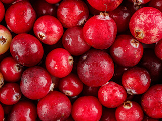 Wild cranberry berry, solid background, close-up