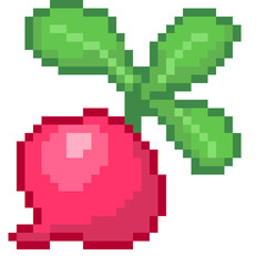 Pixel illustration of a radish