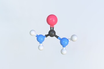 Urea molecule. Isolated molecular model. 3D rendering