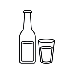 Bottle and glass of water icon