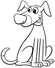 funny cartoon dog comic character coloring book page