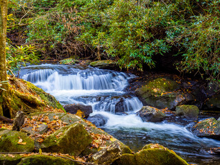  Small cascades on Mud Creek along the Mud Creek Trail in  in Sky Valley in Rabun County Georgia  USA