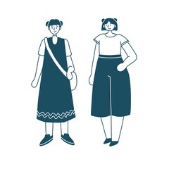 Set of style young people and couples