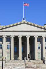 Fototapeta na wymiar The Treasury Department in winter time - Washington D.C. United States