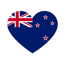 new zealand kiwi flag in heart shape