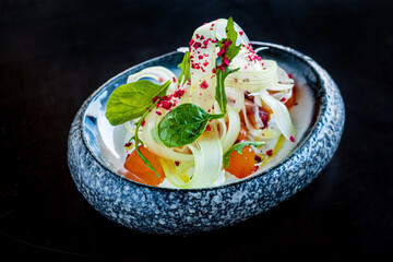 fennel salad on the dark background
