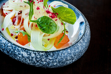 fennel salad on the dark background