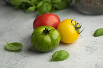Tomatoes of various colours