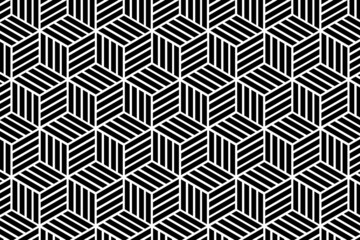 Black and white geometric abstract seamless vector pattern